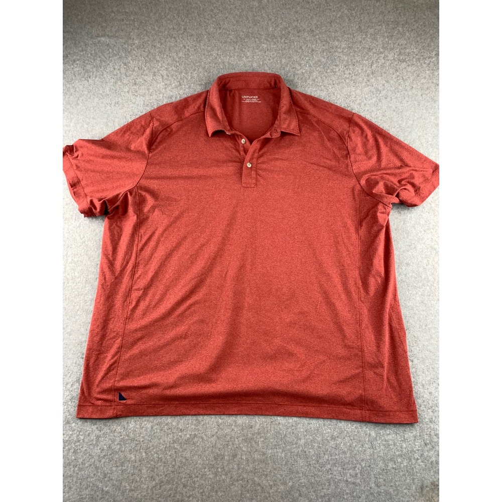 UNTUCKit Polo Shirt Mens XXXL Red Clavidor Performance Stretch Short Sleeve‎